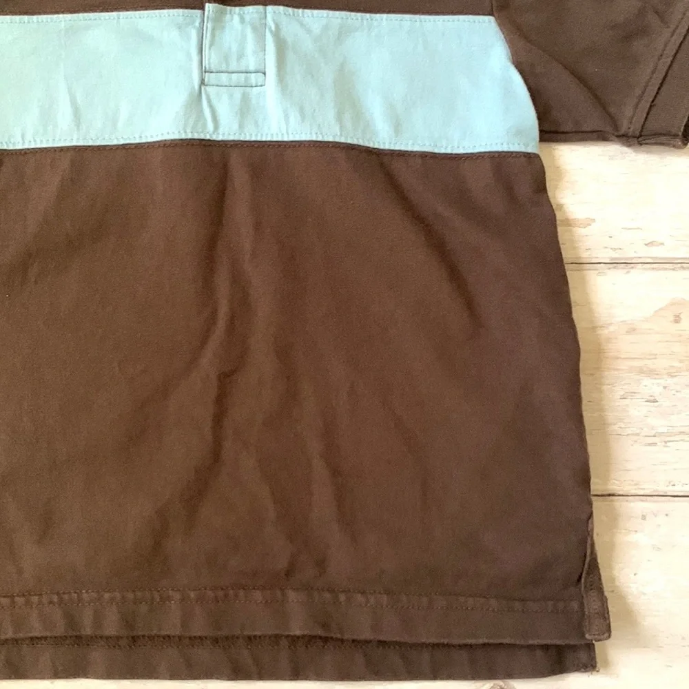 Gymboree 4T Boys Polo Shirt Brown Blue Stripes 100% Cotton Kids Top Size 4